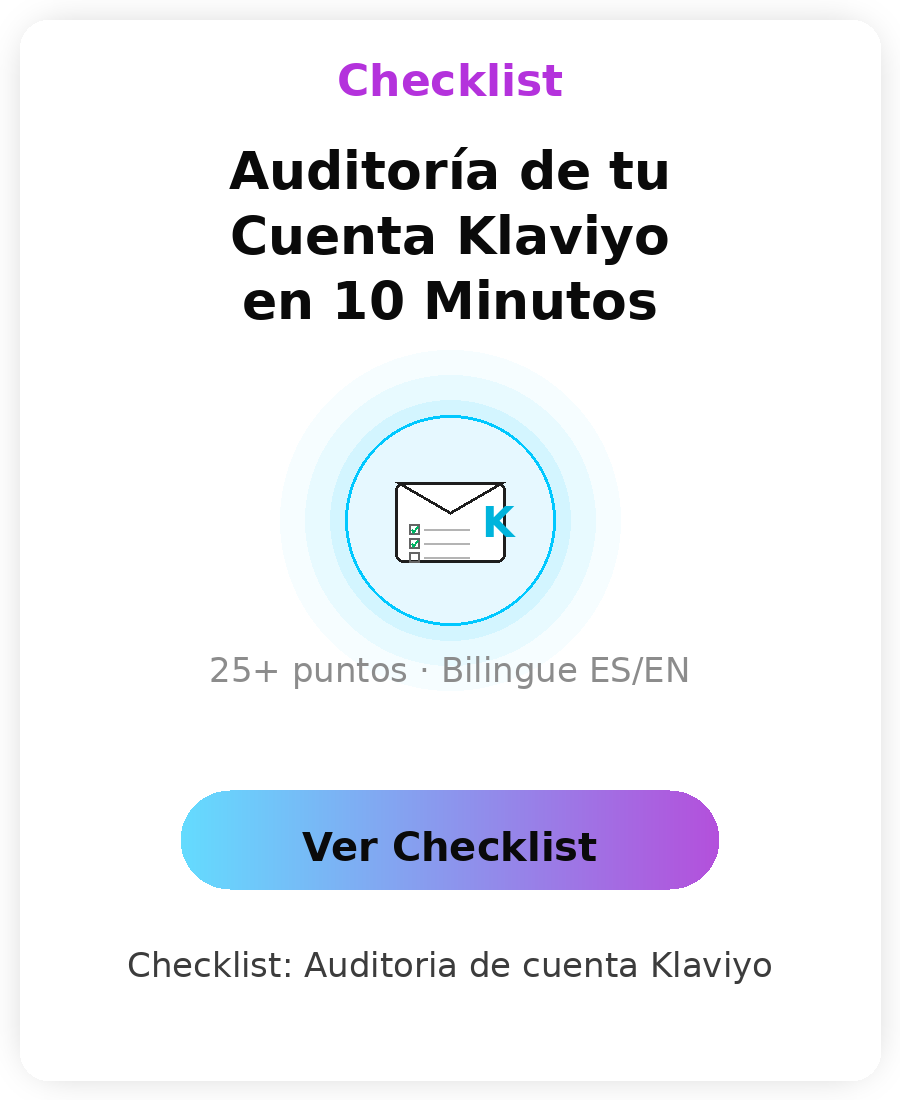 Klaviyo Audit Checklist – Auditoría de tu Cuenta en 10 Minutos (ES/EN)