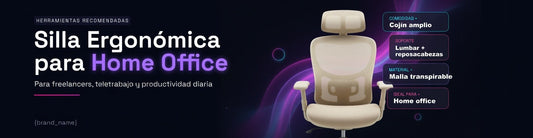 Silla ergonómica para home office con soporte lumbar y malla transpirable para freelancers y teletrabajo