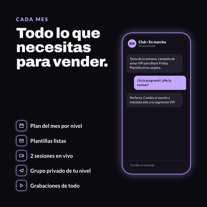 Club Email que Vende | Membresía mensual